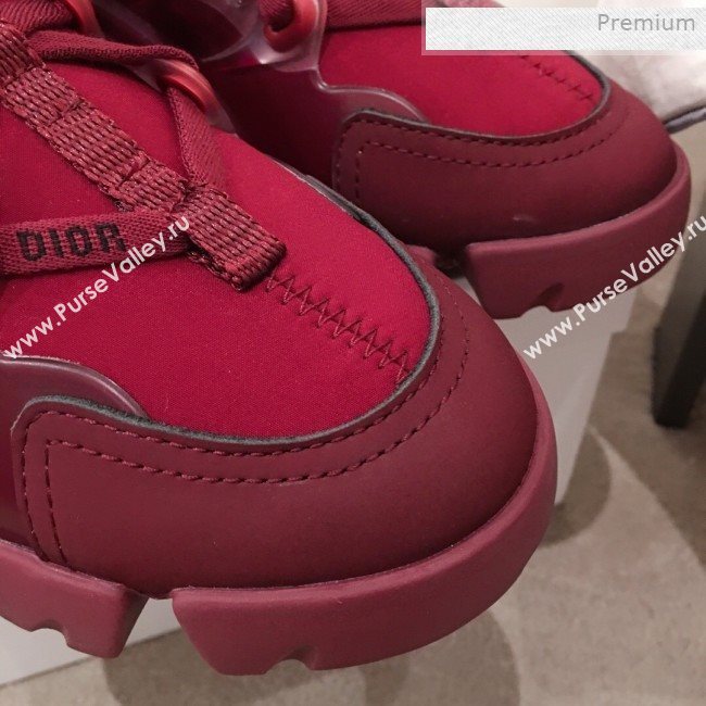 Dior D-Connect Neoprene Low-top Sneakers Burgundy 2019 (KL-0011646)