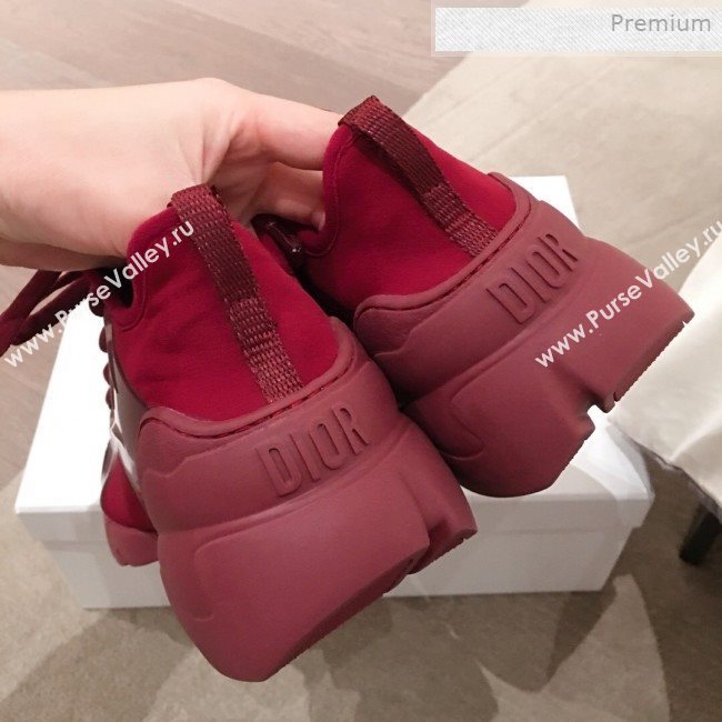 Dior D-Connect Neoprene Low-top Sneakers Burgundy 2019 (KL-0011646)