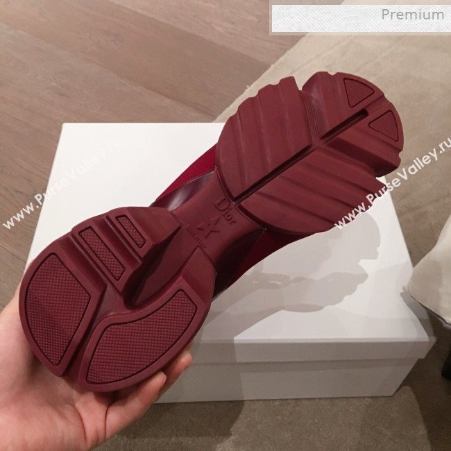Dior D-Connect Neoprene Low-top Sneakers Burgundy 2019 (KL-0011646)