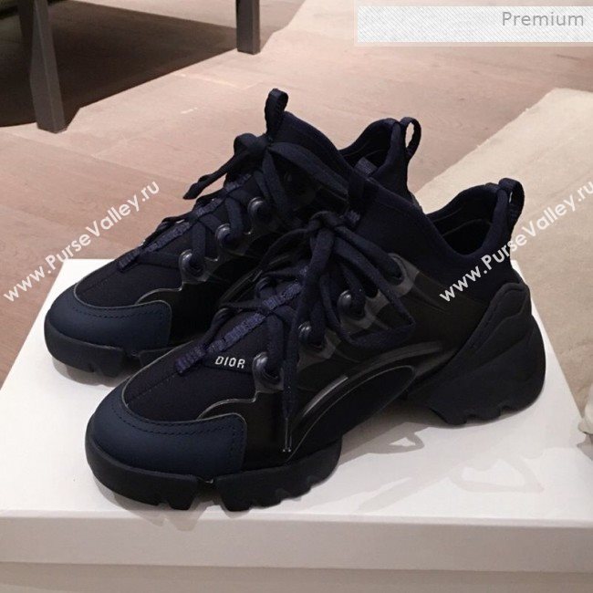 Dior D-Connect Neoprene Low-top Sneakers Indigo Blue 2019 (KL-0011645)