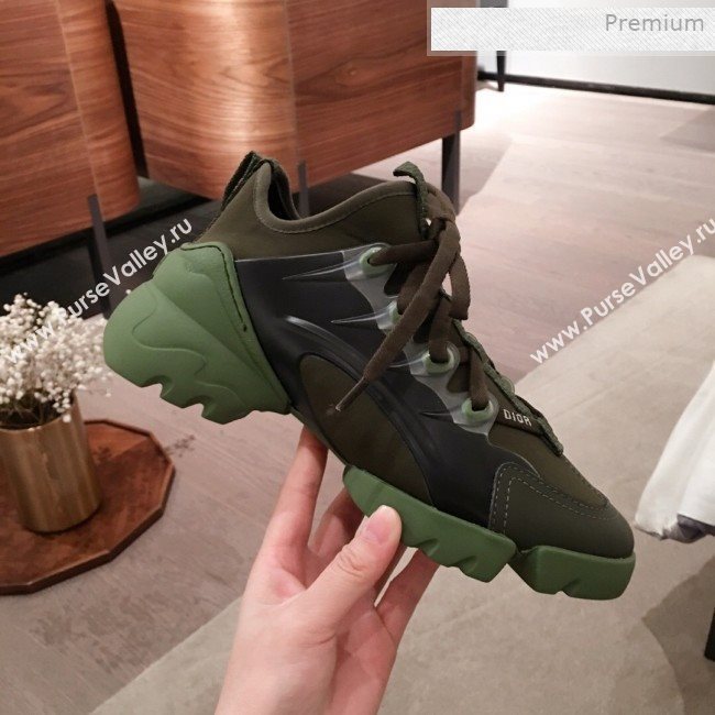 Dior D-Connect Neoprene Low-top Sneakers Khaki Green 2019 (KL-0011644)