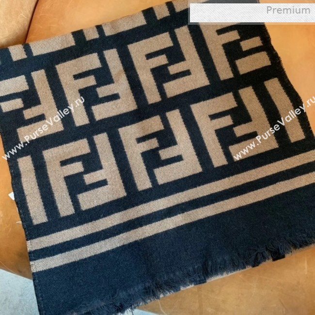 Fendi FF Cashmere Scarf 38x190 Coffee/Black 2019 (WNS-0011650)