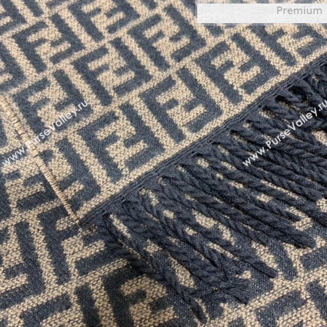 Fendi Vintage FF Wool Fringe Scarf 30x180 Coffee/Black 2019 (WNS-0011648)
