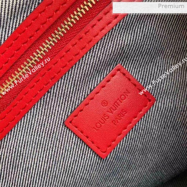 Louis Vuitton Speedy Bandoulière 30 in Damier Monogram Denim Canvas M45041 Blue/Red 2020 (KI-0011703)