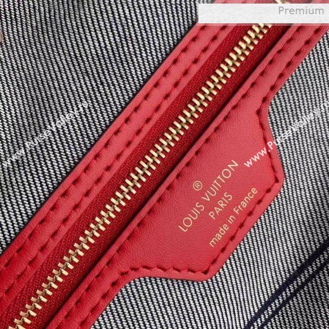 Louis Vuitton Neverfull MM Tote Bag in Damier Monogram Denim Canvas M44981 Blue/Red 2020 (KI-0011705)