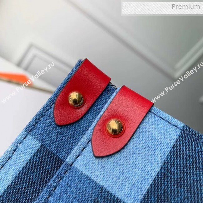 Louis Vuitton Onthego GM Tote Bag in Damier Monogram Denim Canvas M44992 Blue/Red 2020 (KI-0011704)