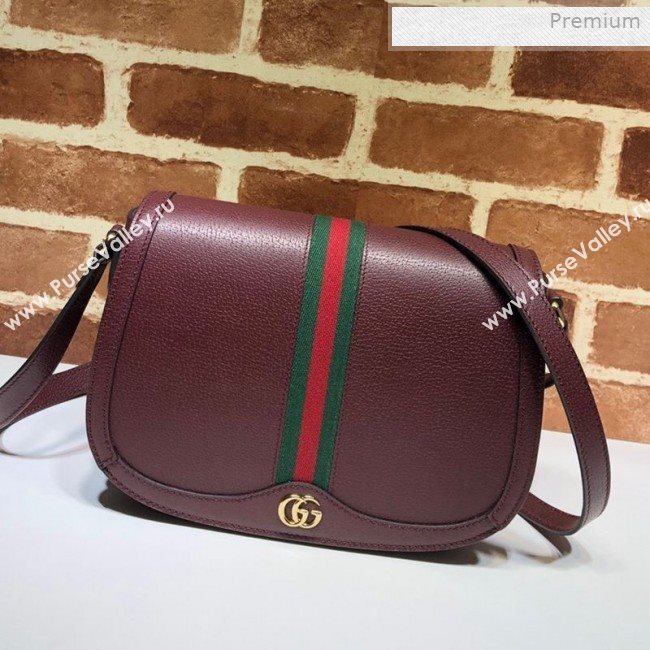 Gucci Ophidia Leather Small Shoulder Bag ‎601044 Burgundy 2019 (DLH-0011706)