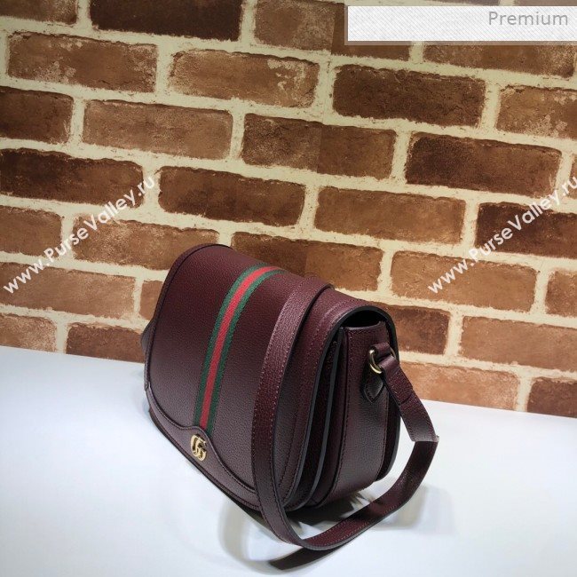Gucci Ophidia Leather Small Shoulder Bag ‎601044 Burgundy 2019 (DLH-0011706)