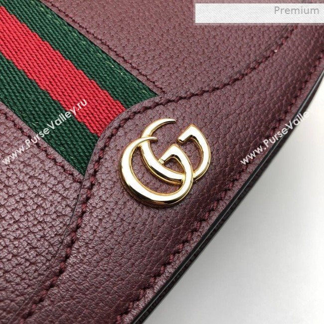 Gucci Ophidia Leather Small Shoulder Bag ‎601044 Burgundy 2019 (DLH-0011706)