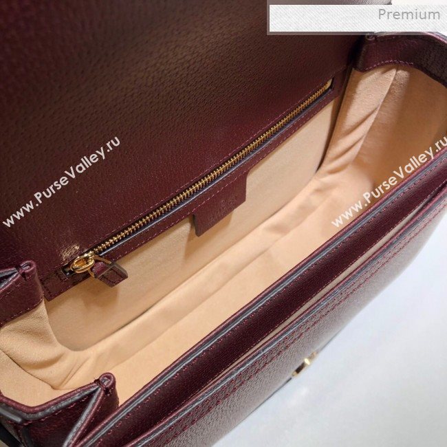 Gucci Ophidia Leather Small Shoulder Bag ‎601044 Burgundy 2019 (DLH-0011706)