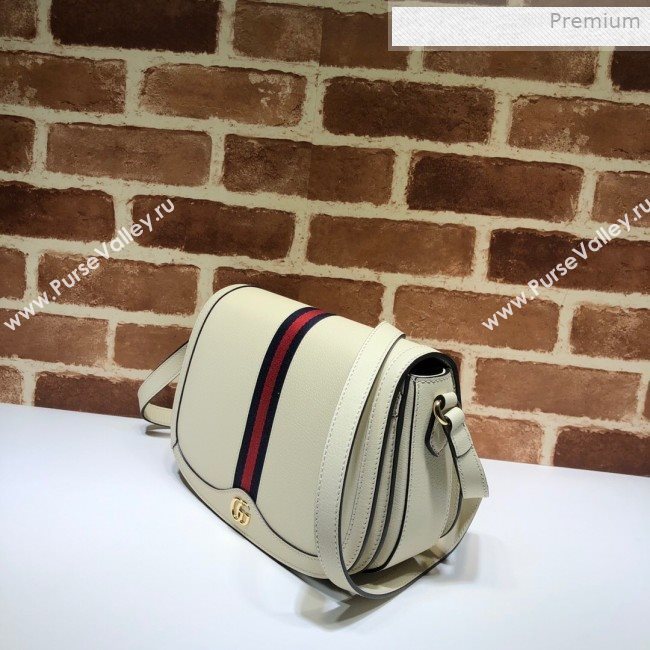 Gucci Ophidia Leather Small Shoulder Bag ‎601044 White 2019 (DLH-0011707)