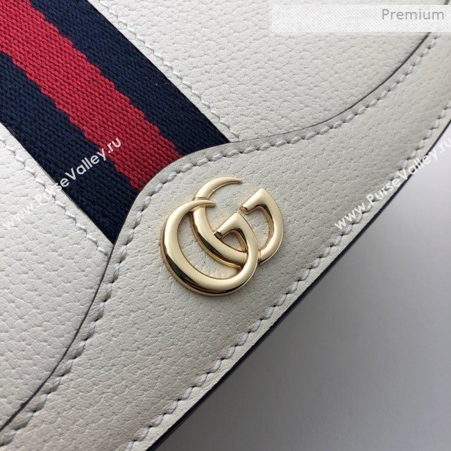 Gucci Ophidia Leather Small Shoulder Bag ‎601044 White 2019 (DLH-0011707)