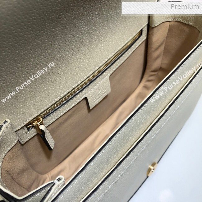 Gucci Ophidia Leather Small Shoulder Bag ‎601044 White 2019 (DLH-0011707)
