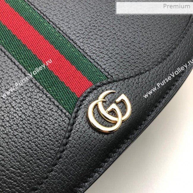Gucci Ophidia Leather Small Shoulder Bag ‎601044 Black 2019 (DLH-0011708)