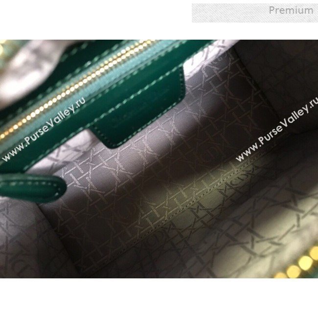 Dior My Lady Dior Medium Bag in Patent Cannage Calfskin Green/Gold 2019 (XXG-0011713)