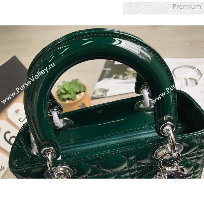 Dior My Lady Dior Medium Bag in Patent Cannage Calfskin Green/Silver 2019 (XXG-0011714)
