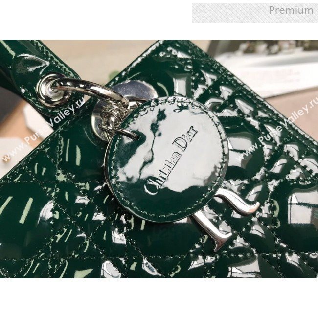 Dior My Lady Dior Medium Bag in Patent Cannage Calfskin Green/Silver 2019 (XXG-0011714)