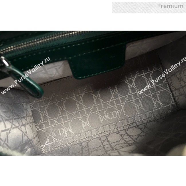 Dior My Lady Dior Medium Bag in Patent Cannage Calfskin Green/Silver 2019 (XXG-0011714)