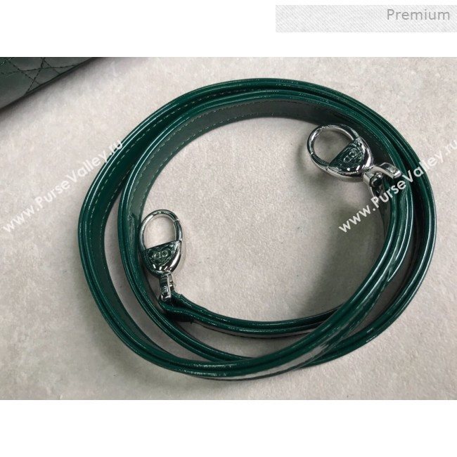 Dior My Lady Dior Medium Bag in Patent Cannage Calfskin Green/Silver 2019 (XXG-0011714)