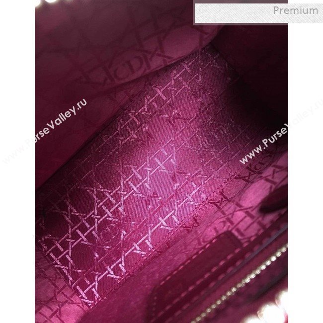 Dior My Lady Dior Medium Bag in Patent Cannage Calfskin Dark Red/Gold 2019 (XXG-0011711)