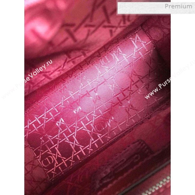 Dior My Lady Dior Medium Bag in Patent Cannage Calfskin Dark Red/Silver 2019 (XXG-0011712)