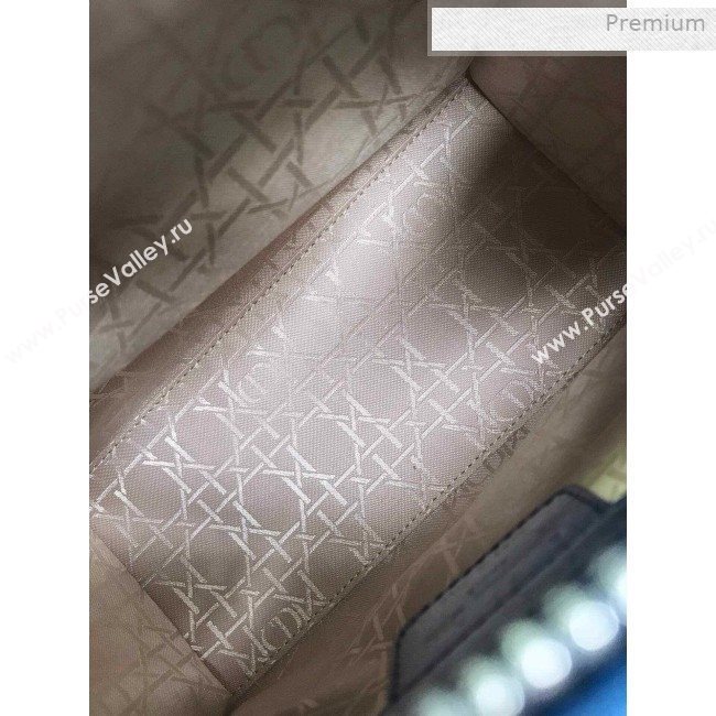 Dior My Lady Dior Medium Bag in Patent Cannage Calfskin Blue/Silver 2019 (XXG-0011716)