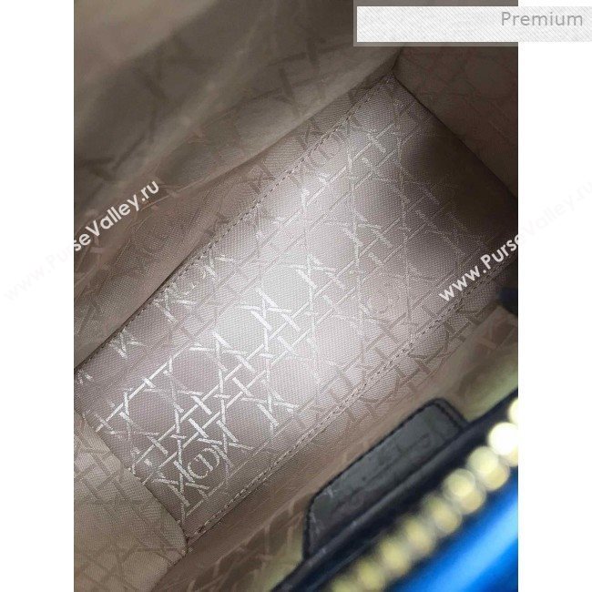 Dior My Lady Dior Medium Bag in Patent Cannage Calfskin Blue/Gold 2019 (XXG-0011715)