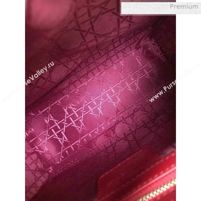 Dior My Lady Dior Medium Bag in Patent Cannage Calfskin Bright Red/Gold 2019 (XXG-0011717)