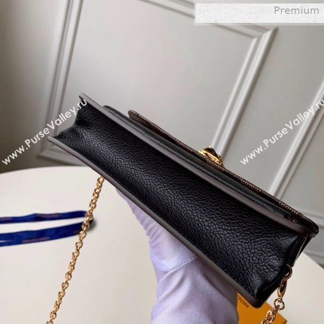 Louis Vuitton Vavin Damier Ebene Canvas Chain Wallet WOC N60221 Black 2019 (KI-0011510)