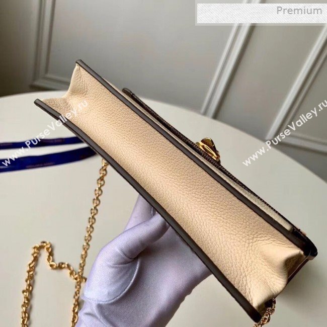 Louis Vuitton Vavin Damier Ebene Canvas Chain Wallet WOC N60237 Creme Beige 2019 (KI-0011508)