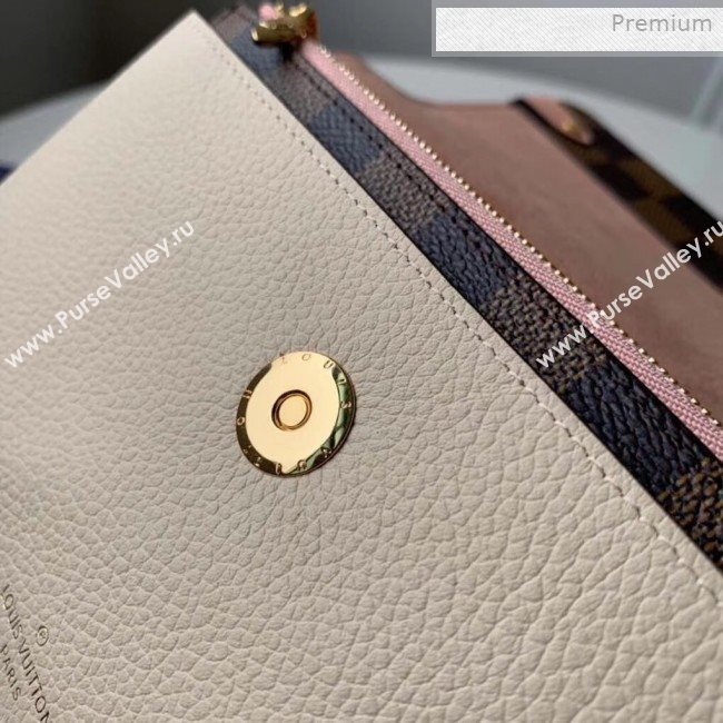 Louis Vuitton Vavin Damier Ebene Canvas Chain Wallet WOC N60237 Creme Beige 2019 (KI-0011508)