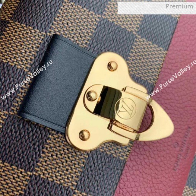 Louis Vuitton Vavin Damier Ebene Canvas Chain Wallet WOC N60222 Burgundy 2019 (KI-0011509)