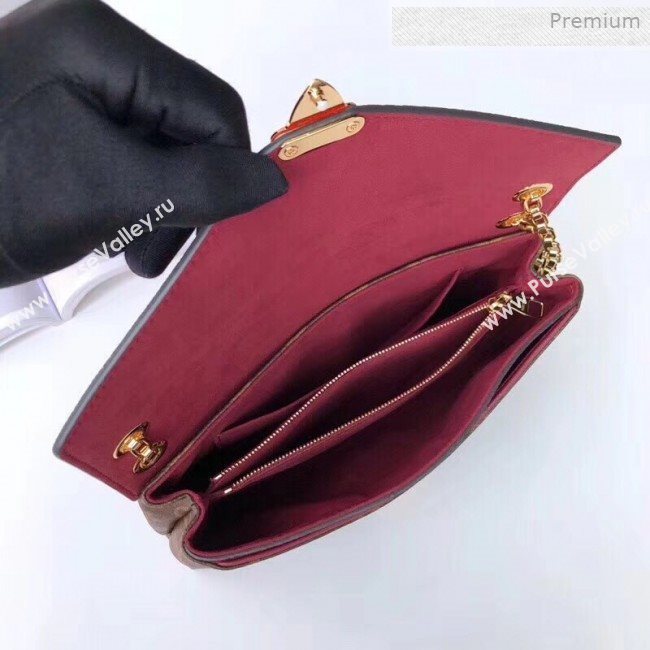 Louis Vuitton Pallas Chain Monogram Canvas Shoulder Bag M41200 Burgundy  (KI-0011512)