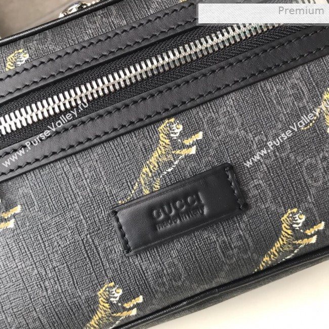 Gucci Bestiary Belt Bag with Tigers Print 474293 Black/Grey 2019 (DLH-0011518)