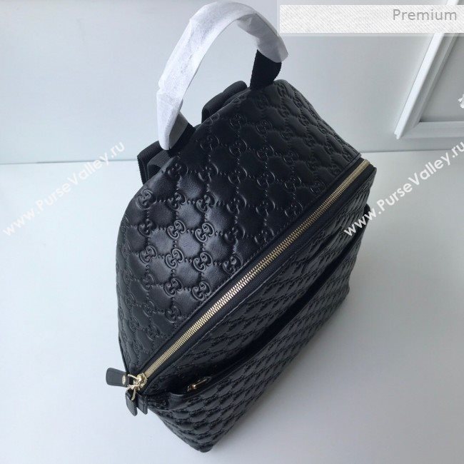 Gucci GG Embossed Leather Backpack 246414 Black 2019 (DLH-0011524)