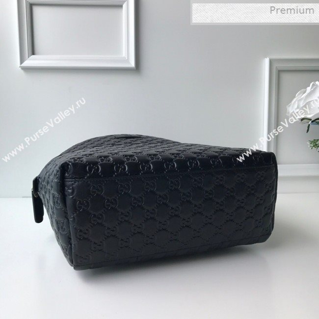 Gucci GG Embossed Leather Backpack 246414 Black 2019 (DLH-0011524)