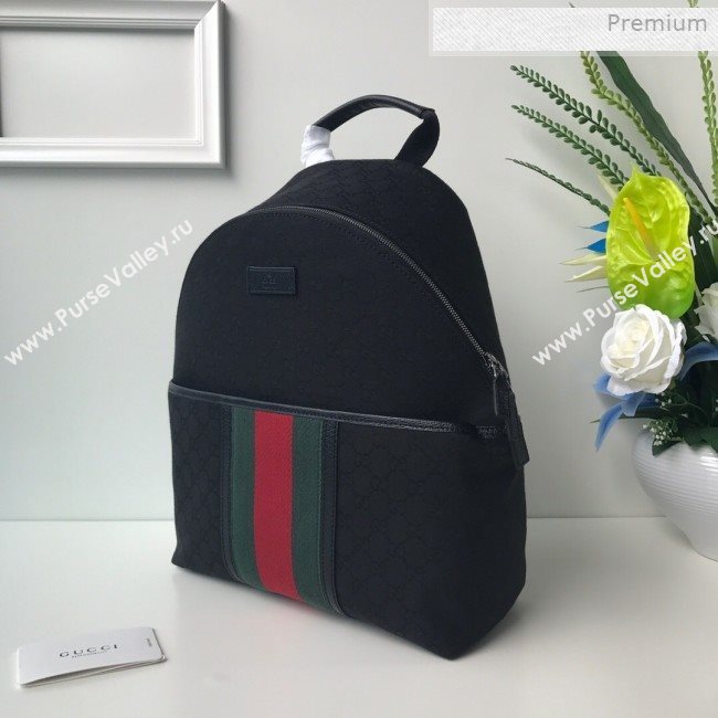 Gucci GG Canvas Web Backpack 190278 Black 2019 (DLH-0011526)