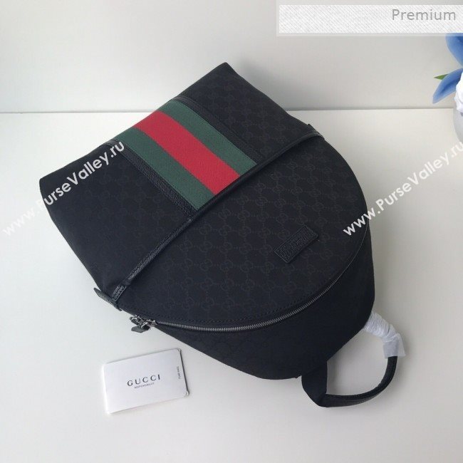 Gucci GG Canvas Web Backpack 190278 Black 2019 (DLH-0011526)