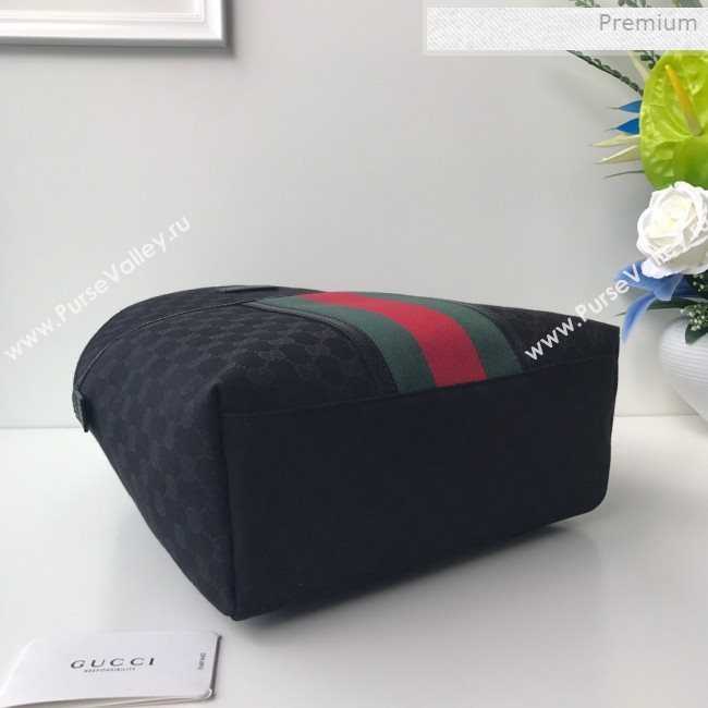 Gucci GG Canvas Web Backpack 190278 Black 2019 (DLH-0011526)