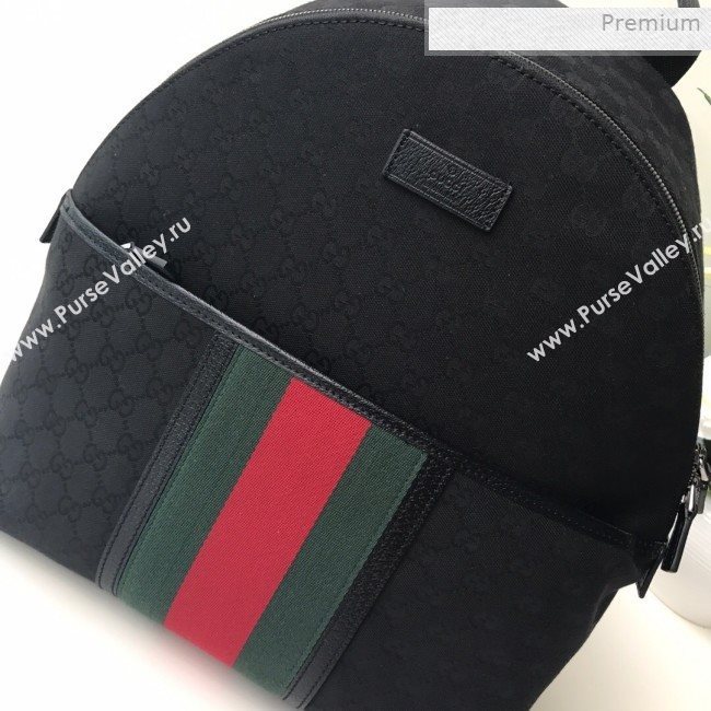 Gucci GG Canvas Web Backpack 190278 Black 2019 (DLH-0011526)