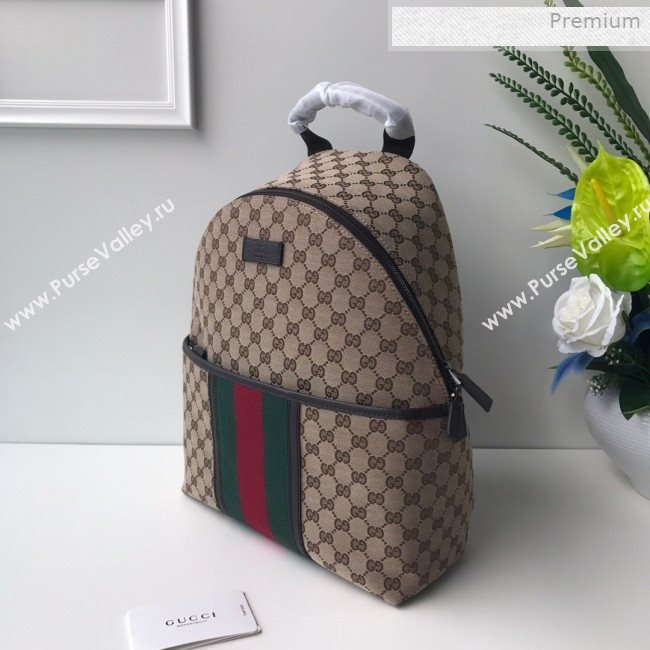 Gucci GG Canvas Web Backpack 190278 Beige 2019 (DLH-0011525)