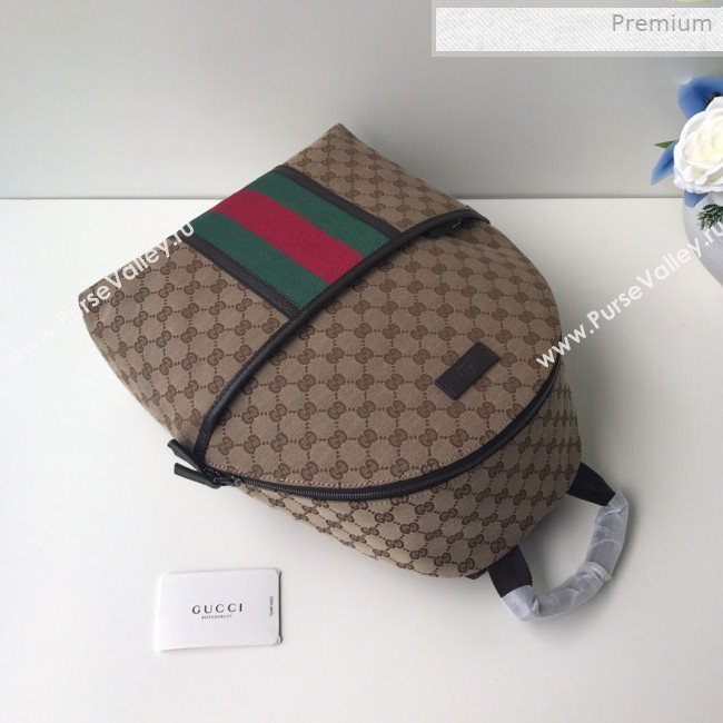 Gucci GG Canvas Web Backpack 190278 Beige 2019 (DLH-0011525)