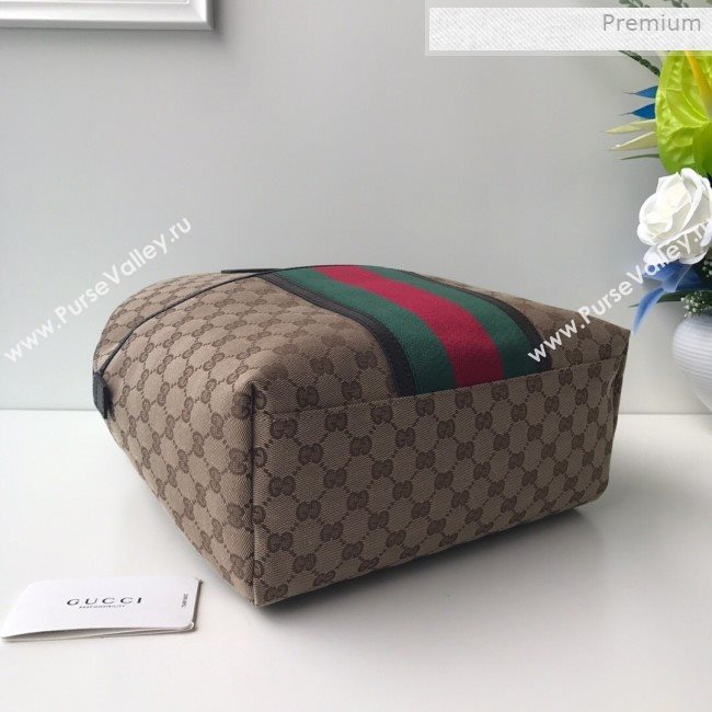 Gucci GG Canvas Web Backpack 190278 Beige 2019 (DLH-0011525)