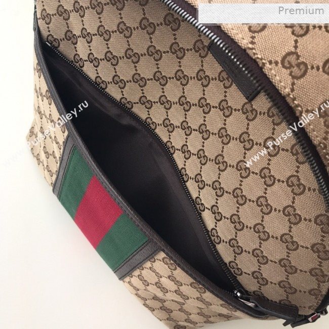 Gucci GG Canvas Web Backpack 190278 Beige 2019 (DLH-0011525)