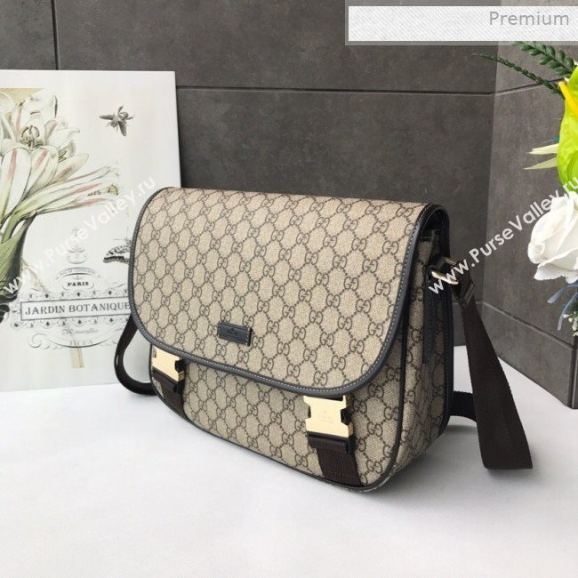 Gucci GG Canvas Flap Messenger Shoulder Bag 201732 Beige 2019 (DLH-0011527)