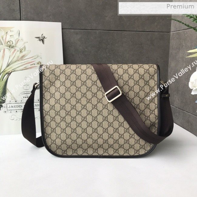 Gucci GG Canvas Flap Messenger Shoulder Bag 201732 Beige 2019 (DLH-0011527)