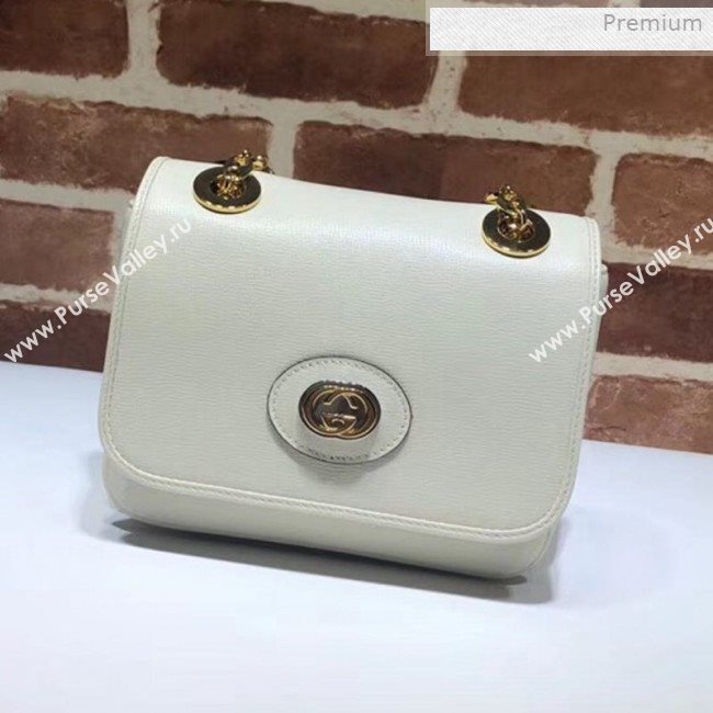 Gucci Leather Mini Chain Shoulder Bag 576423 White 2019 (DLH-0011529)