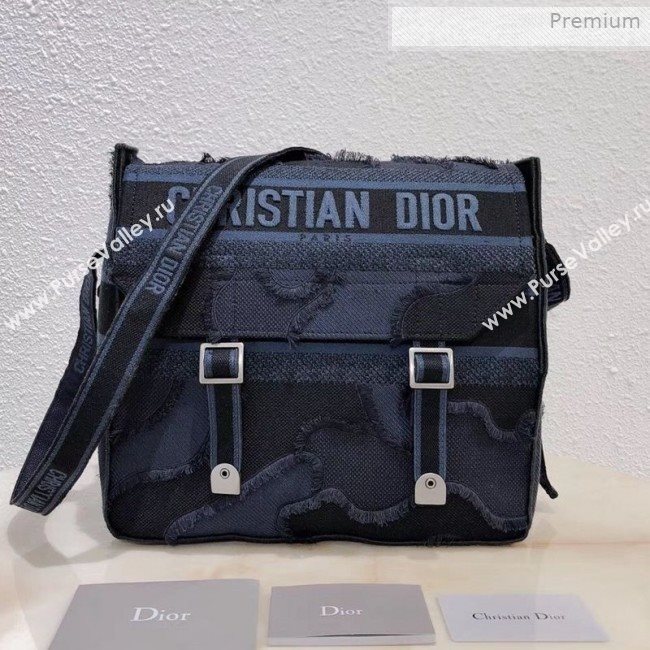 Dior Diorcamp Messenger Bag in Camouflage Embroidered Canvas Bag Blue 2019 (XXG-0011534)