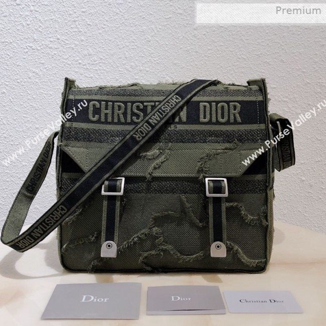 Dior Diorcamp Messenger Bag in Camouflage Embroidered Canvas Bag Green 2019 (XXG-0011535)