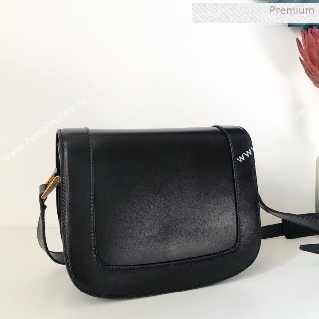 Valentino VLocker Shiny Calfskin Crossbody Bag 1014 Black 2020 (JD-0011536)